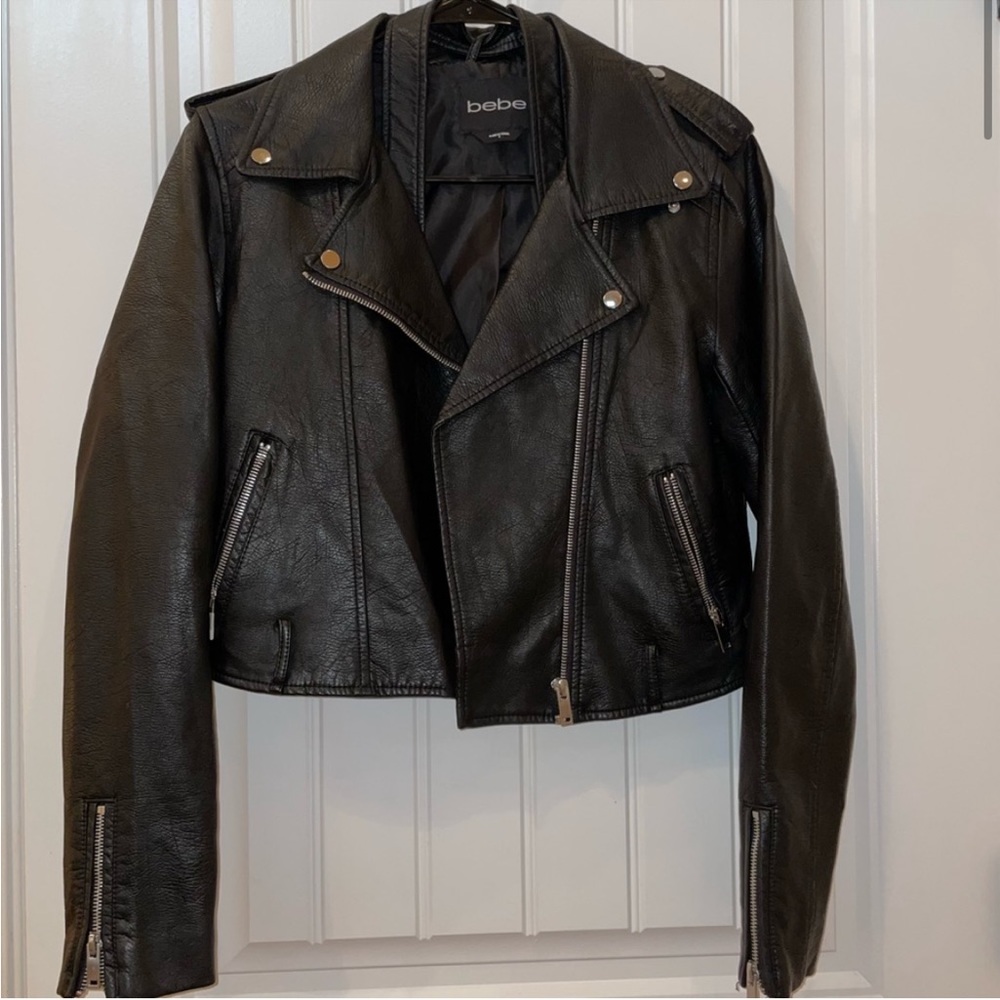 Faux Leather Jacket with Belt